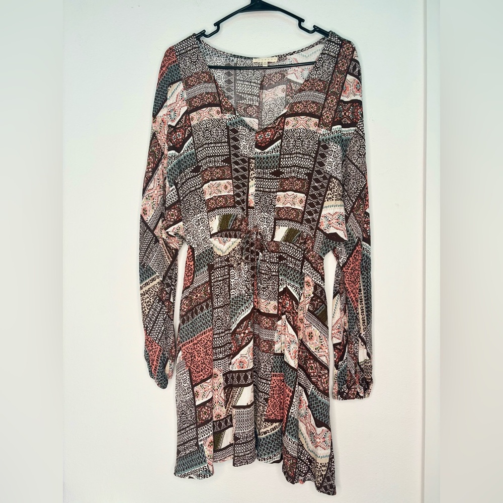 PROMESA AZTEC PRINT MIDI DRESS SZ MEDIUM